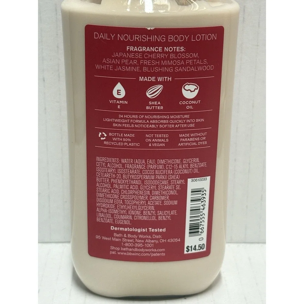 Bath & Body Works Japanese Cherry Blossom Daily Nourishing Body Lotion 8 oz. NEW